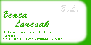 beata lancsak business card