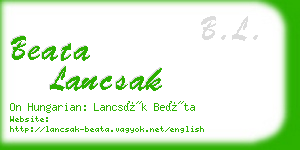 beata lancsak business card